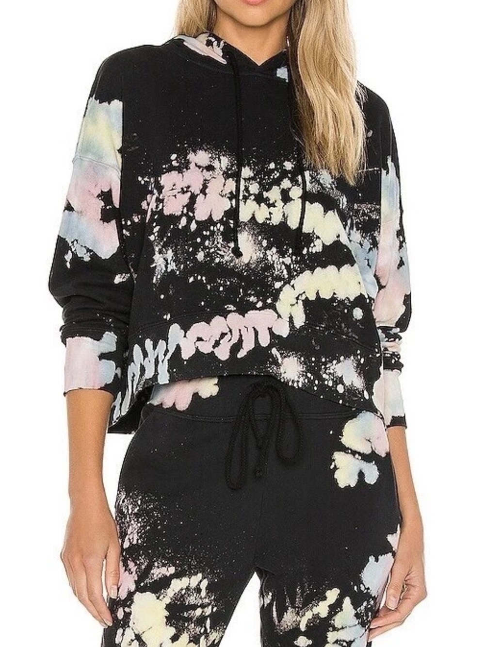 Daydreamer Women’s Color Pop Tie Dye Shrunken Hoodie Sweatshirt Size S